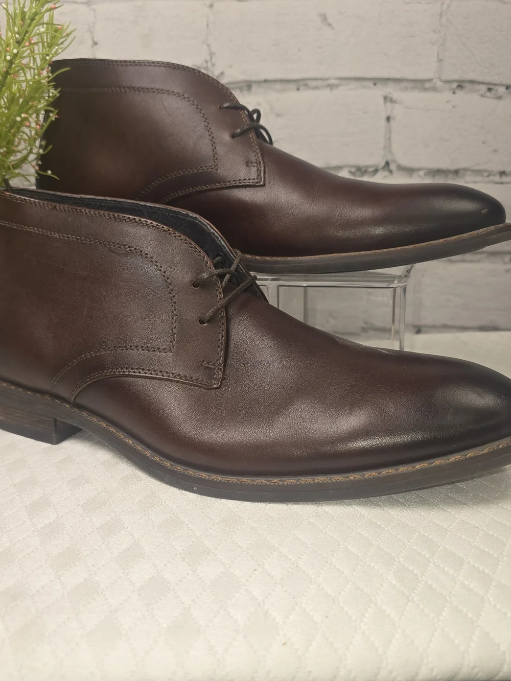 MORETTI BLACK LABEL BROWN LEATHER CHUKKA BOOTS LACE UP MENS 9D